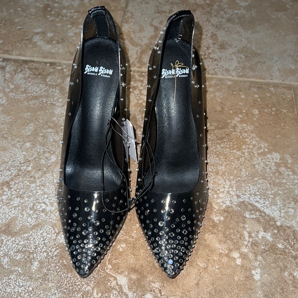 Black bedazzled heels - Picture 2 of 4